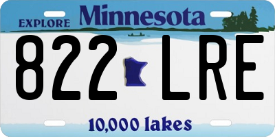 MN license plate 822LRE