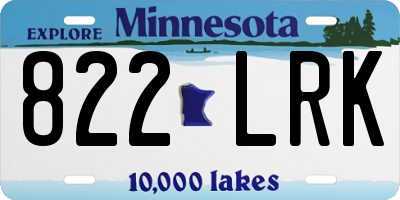 MN license plate 822LRK