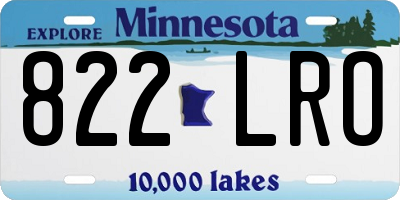 MN license plate 822LRO