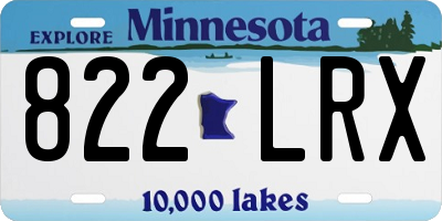 MN license plate 822LRX
