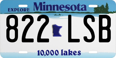 MN license plate 822LSB