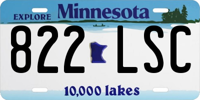 MN license plate 822LSC