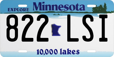MN license plate 822LSI