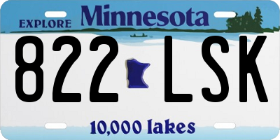 MN license plate 822LSK