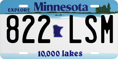 MN license plate 822LSM