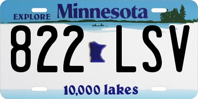 MN license plate 822LSV
