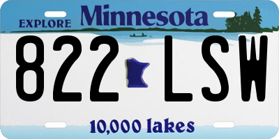 MN license plate 822LSW
