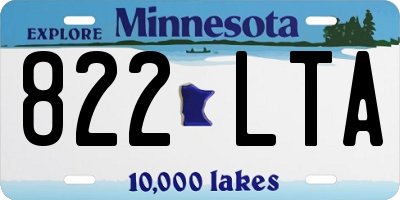 MN license plate 822LTA