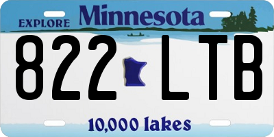 MN license plate 822LTB