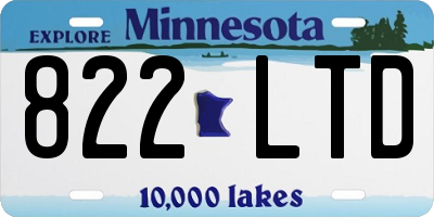 MN license plate 822LTD