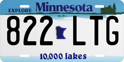 MN license plate 822LTG