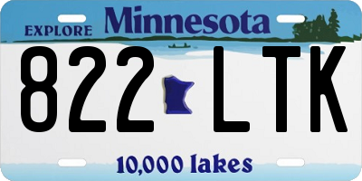MN license plate 822LTK