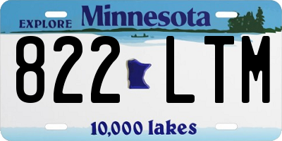 MN license plate 822LTM