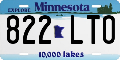 MN license plate 822LTO