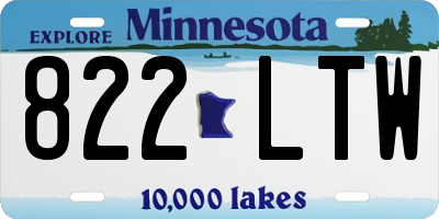 MN license plate 822LTW