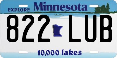MN license plate 822LUB