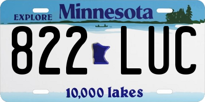 MN license plate 822LUC
