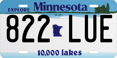 MN license plate 822LUE