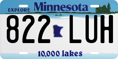 MN license plate 822LUH