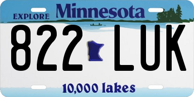 MN license plate 822LUK