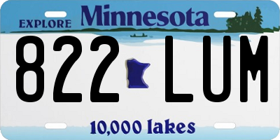 MN license plate 822LUM
