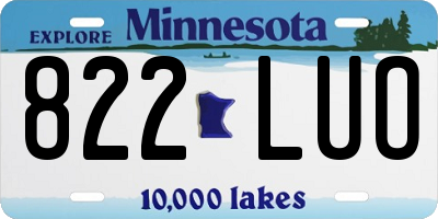 MN license plate 822LUO