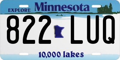 MN license plate 822LUQ