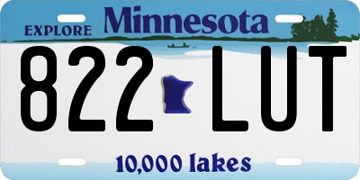 MN license plate 822LUT