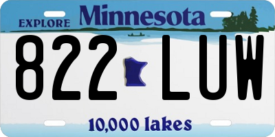 MN license plate 822LUW