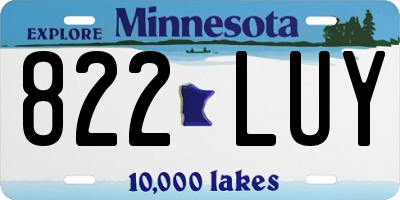 MN license plate 822LUY