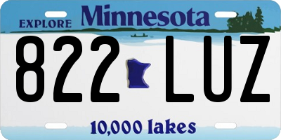 MN license plate 822LUZ