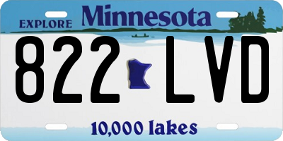 MN license plate 822LVD