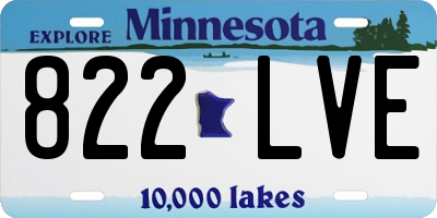 MN license plate 822LVE