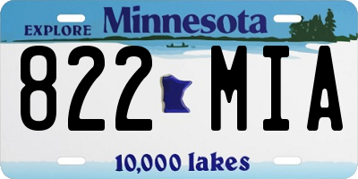 MN license plate 822MIA