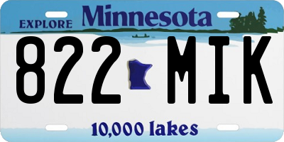 MN license plate 822MIK