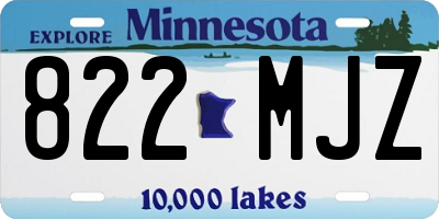 MN license plate 822MJZ