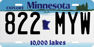 MN license plate 822MYW