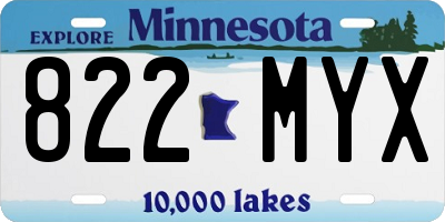 MN license plate 822MYX