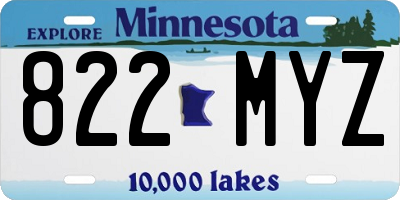 MN license plate 822MYZ