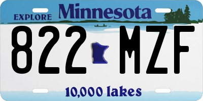 MN license plate 822MZF
