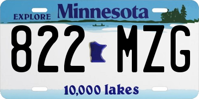 MN license plate 822MZG