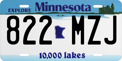 MN license plate 822MZJ