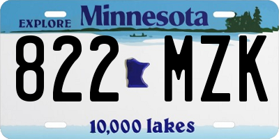 MN license plate 822MZK