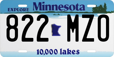 MN license plate 822MZO