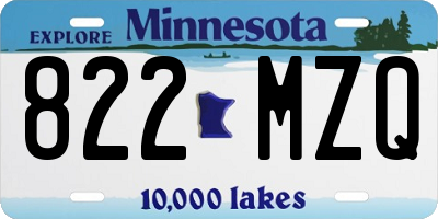 MN license plate 822MZQ