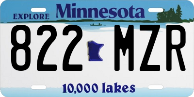 MN license plate 822MZR