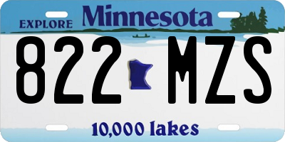 MN license plate 822MZS