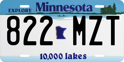 MN license plate 822MZT
