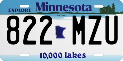 MN license plate 822MZU