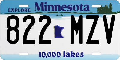MN license plate 822MZV